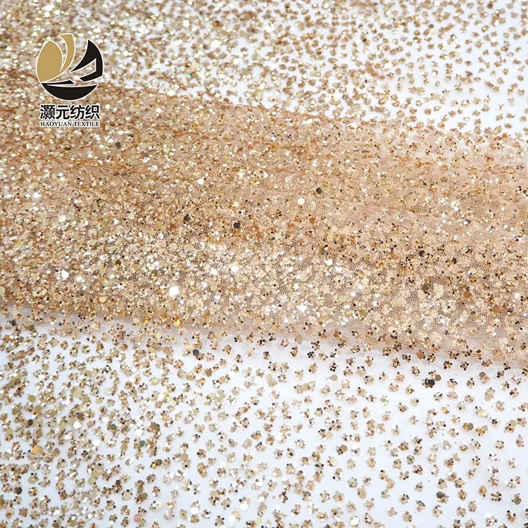 100 нейлоновая блестящая вечерняя одежда цвета шампанского с градиентом мягкая Тюлевая ткань