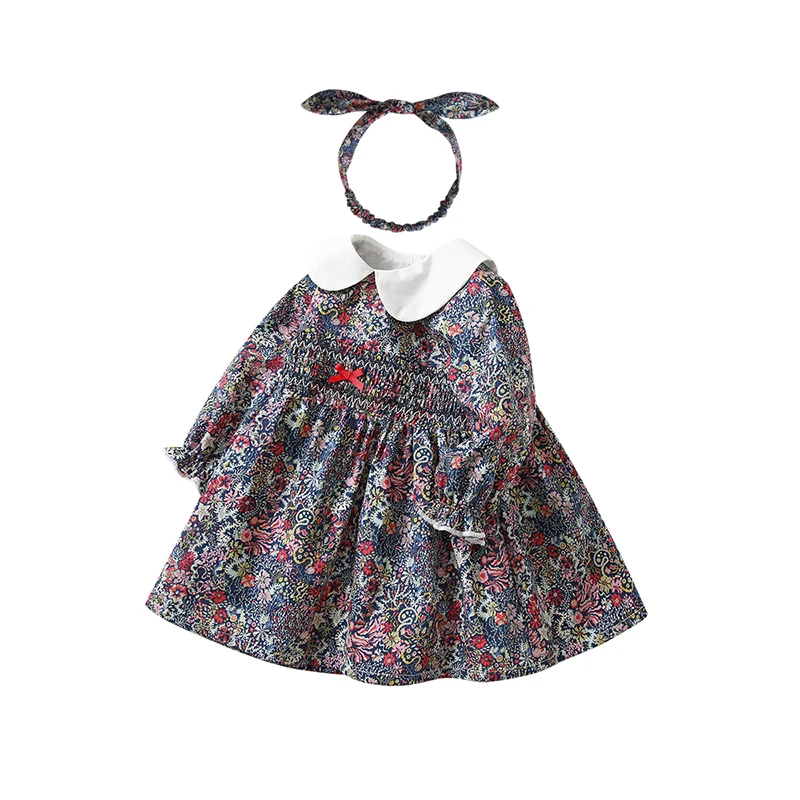High Quality Durable Baby Dresses 6 Year Girl Dress 2023 O-Neck Flower Baby Girl Dresses With Collar