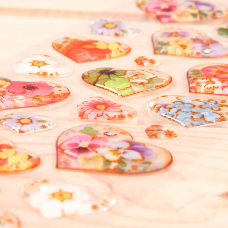 
Custom Decorative Cartoon 3D Cute Embossed Eva Foam Puffy Dome Resin Epoxy Sticker With Full Color Printing For Kids 