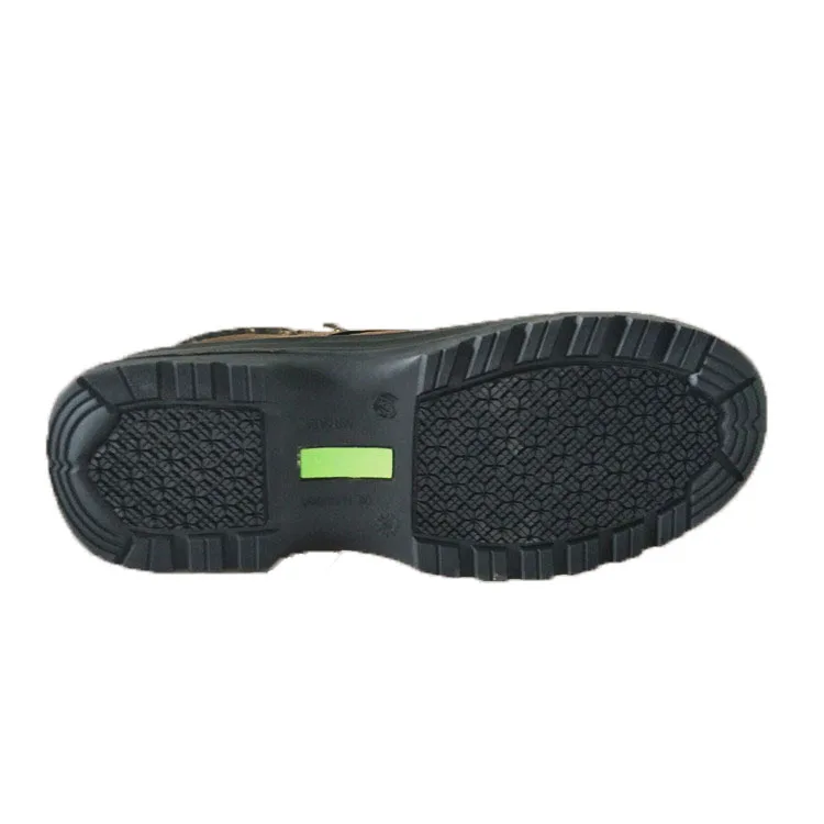 Unisex Safety Shoes Durable Genuine Leather Lining Microfiber Upper Lace-Up All Seasons-Featuring EVA PU Mesh Rubber Iron