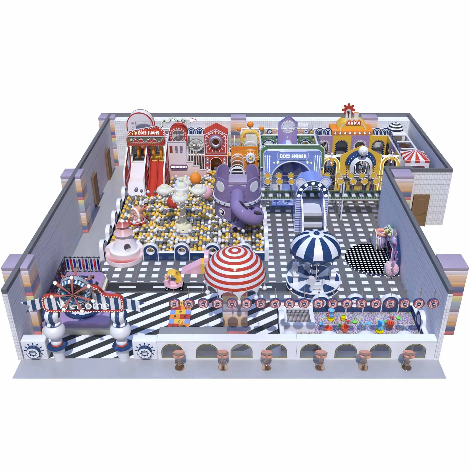 Vasia Pink Candy Child Game House Slides Soft Ball Indoor Playground Girls Entertainment Zone For  Endless Smiles and Laughter