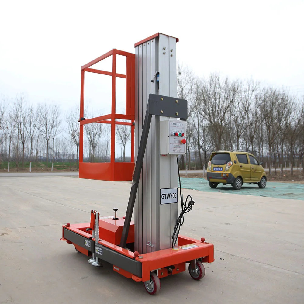 ShanDing GTWY10-130-1lifting 10m electric hydraulic AWP Aluminum Alloy Aerial Working Platform meet electric 220V