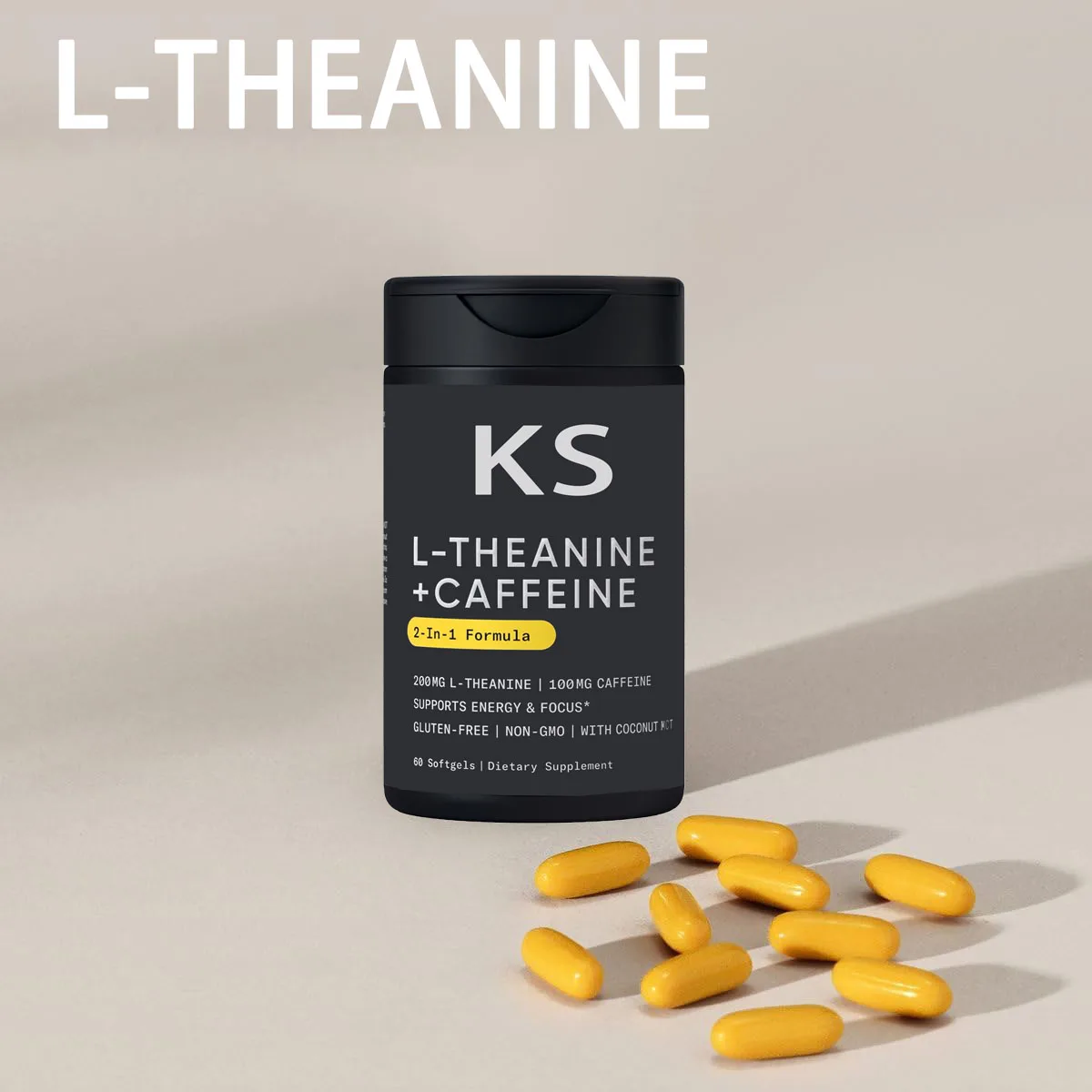 OEM Vegan L-Theanine Caffeine Softgels with MCT Oil Adult Supplements in Capsule Dosage Customizable Caffeine Supplement