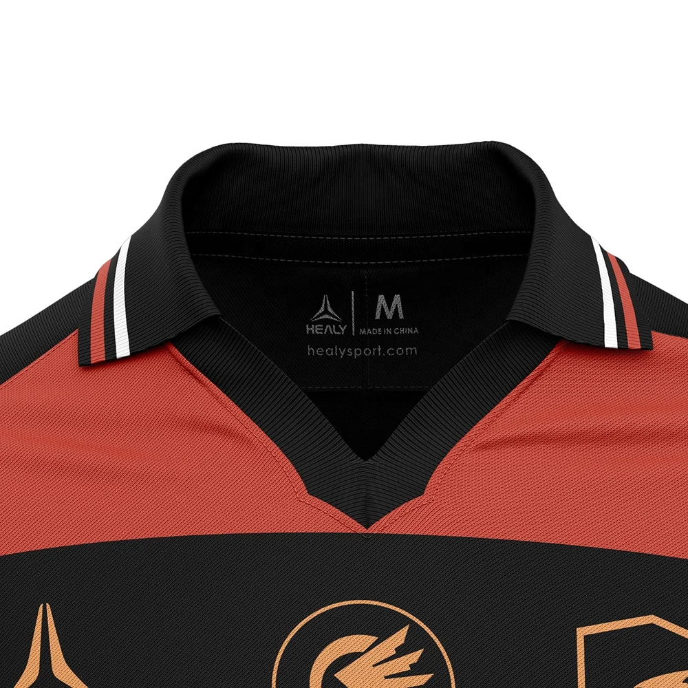 custom sublimated stripe retro football tops men polyester football polo t-shirt high quality