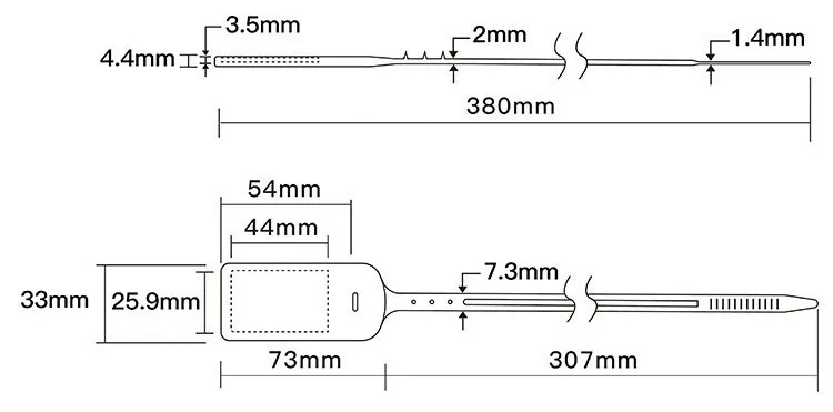 15inch 380mm High security Pull Tight RFID Plastic Seal Tamper Seals Truck Container Security Plastic Seal for Products