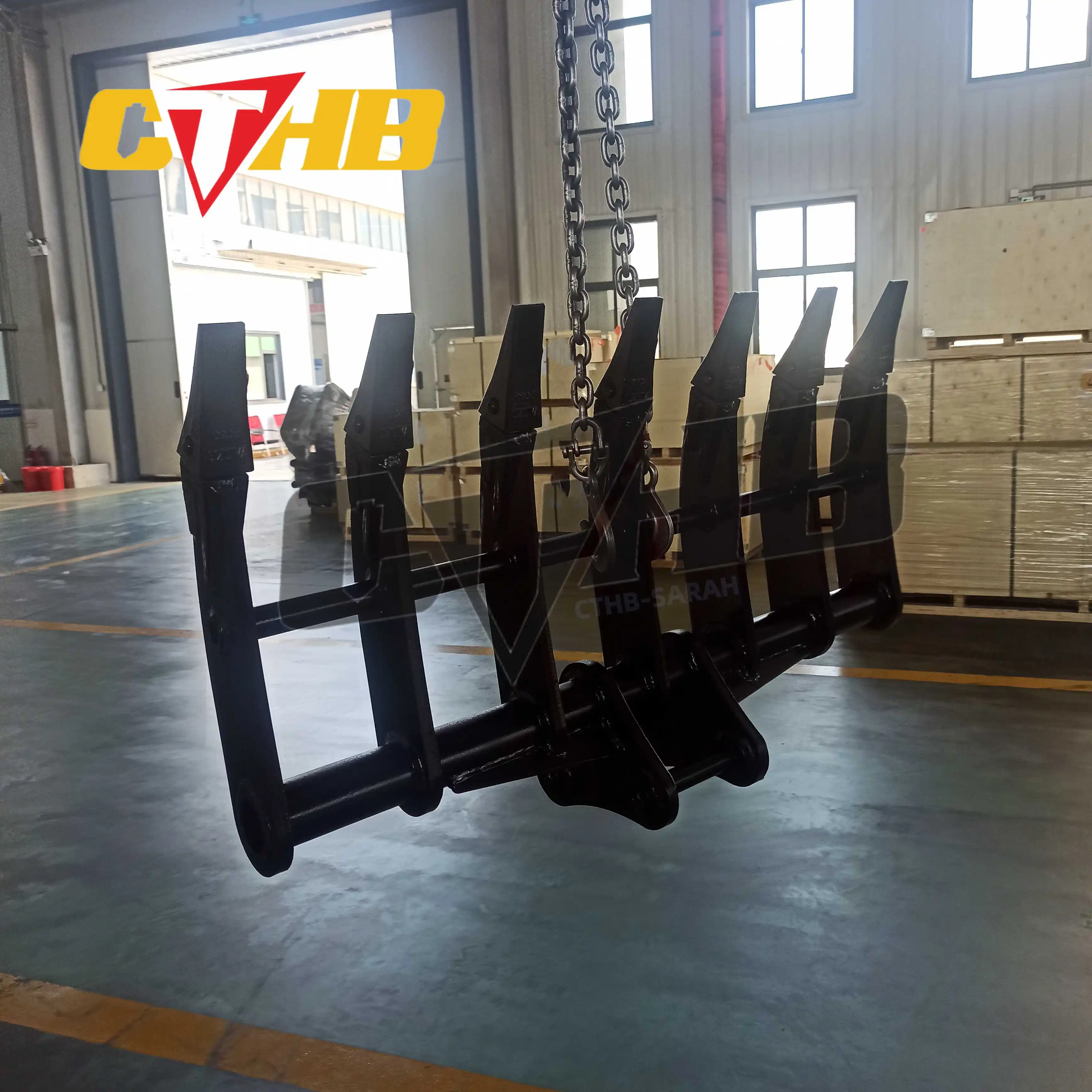 Q345B Excavator Rake CTHB Land Cleaning Root Rake With Replaceable Teeth