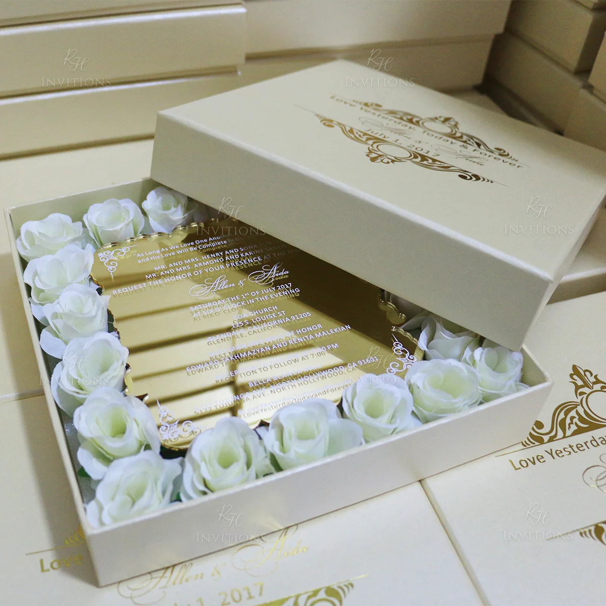 Vip Gift Card Vietnamese Wedding Invites Floral Invitation Cards