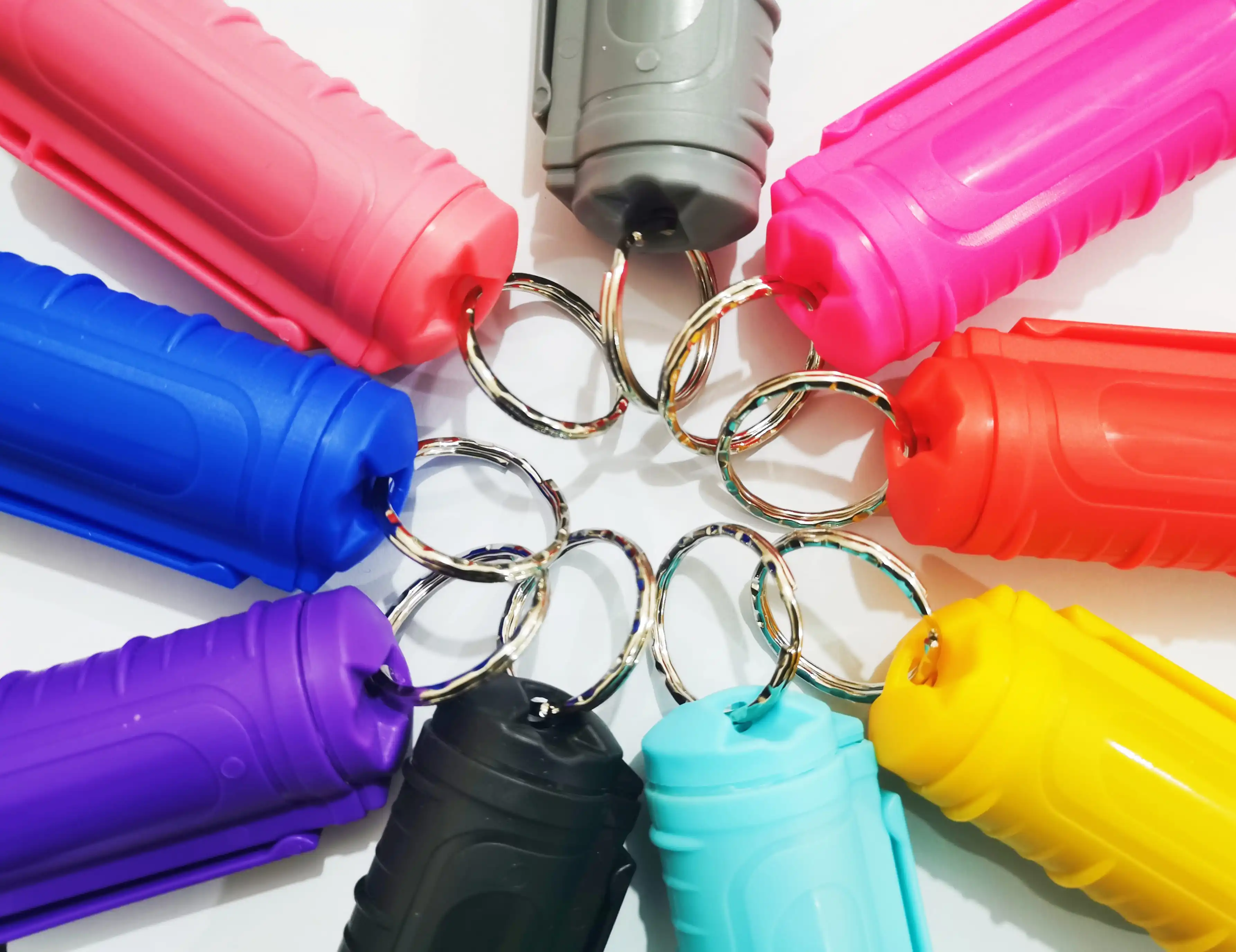 self defense supplies self defense product plastic spray shell Self Defense Tools Keychain Sets for women