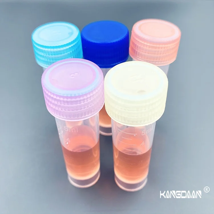 china vtm packing PP material ,smooth sidewalls Frozen Test Tube  5ml Plastic Graduated Vial Tube citotest vtm kit