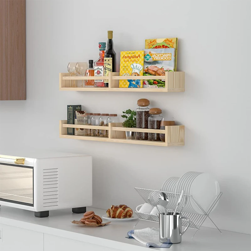 Деревянные плавающие книжные полки для детской комнаты настенные ванной или кухни