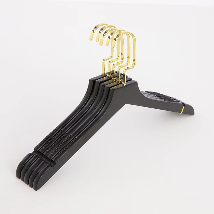 High quality luxury durable custom heavy duty non-slip wooden clothes coat hanger
