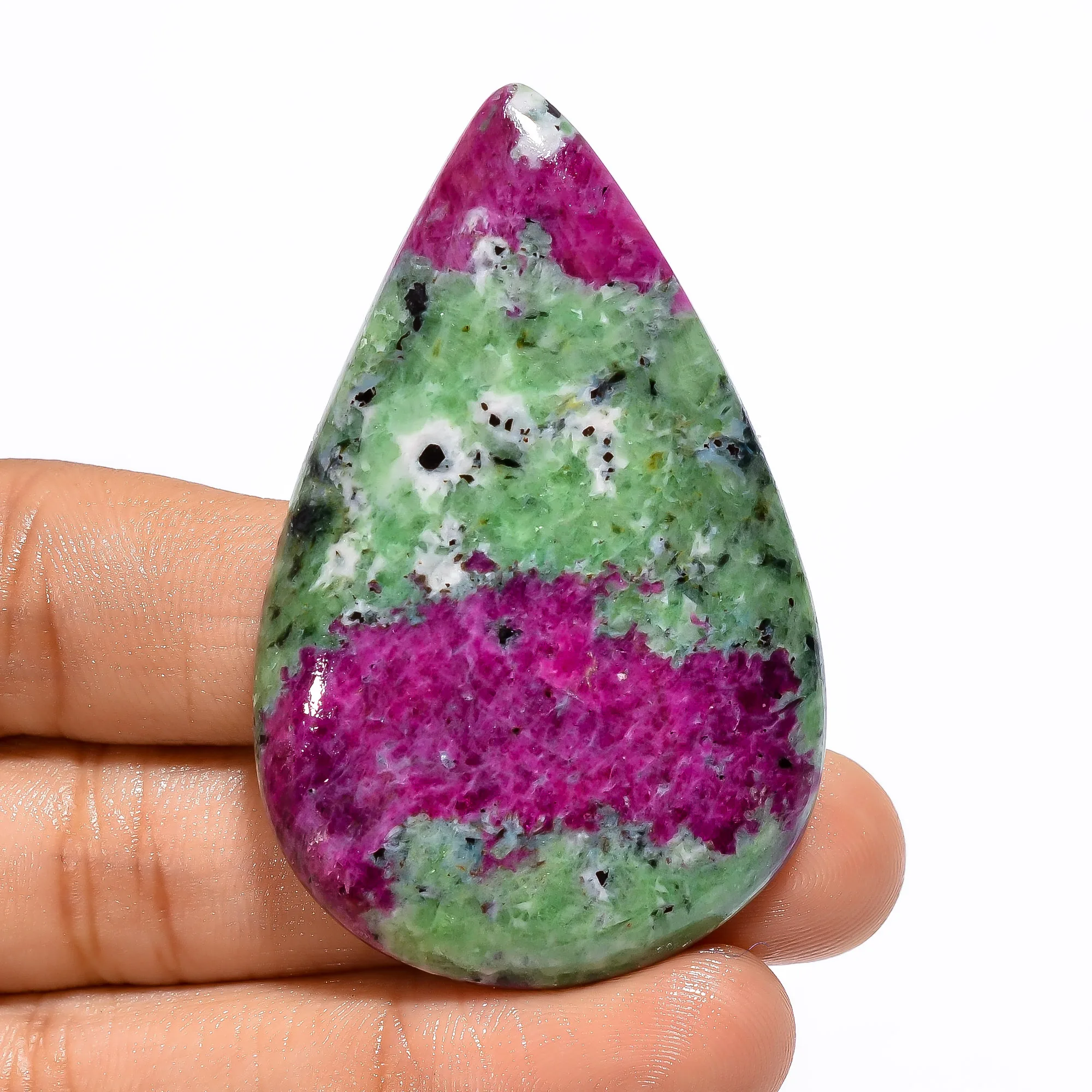 Элегантный высококачественный 100% натуральный рубиновый кабошон в форме груши, свободный драгоценный камень для изготовления ювелирных изделий 130 Ct. 56x35x7 мм FK-