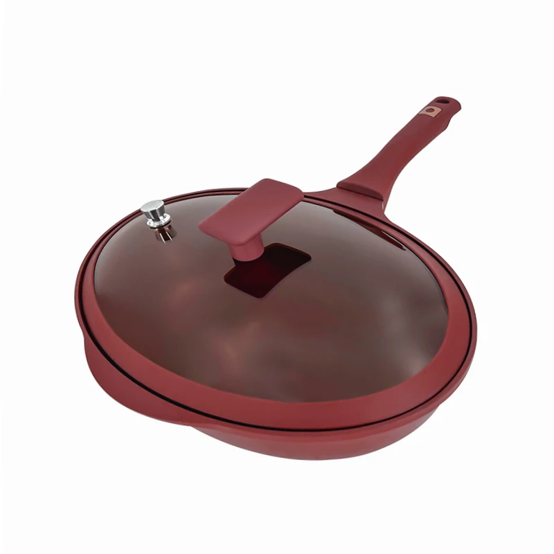 non stick cookware Camping Omelette Steak frying pan titanium gold purple clay element wok with long handle