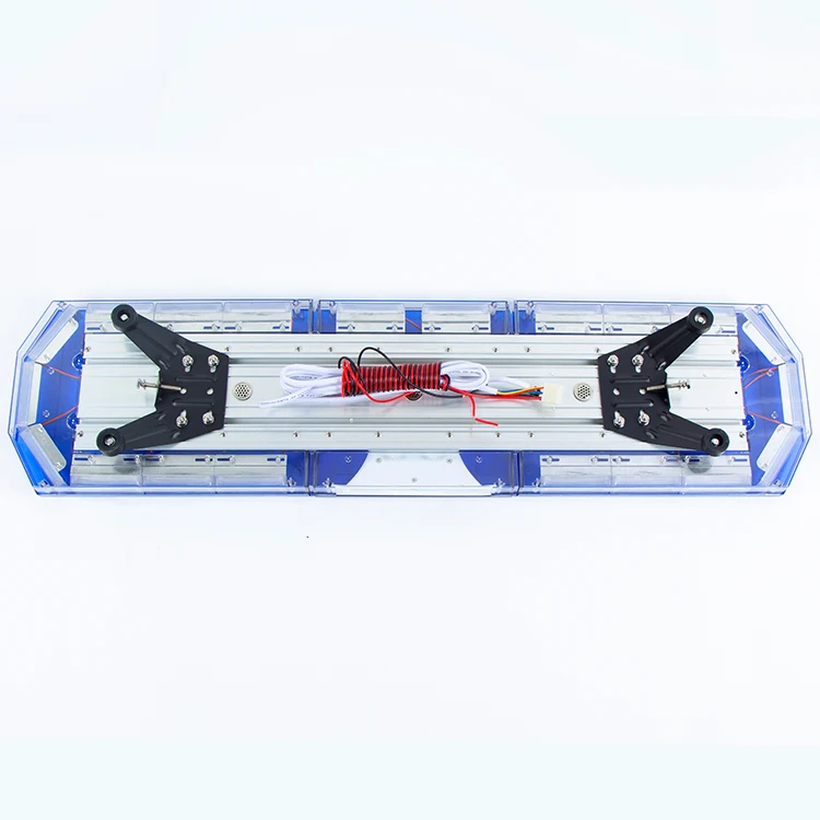 High power full size blue led ambulance strobe warning light bar with siren