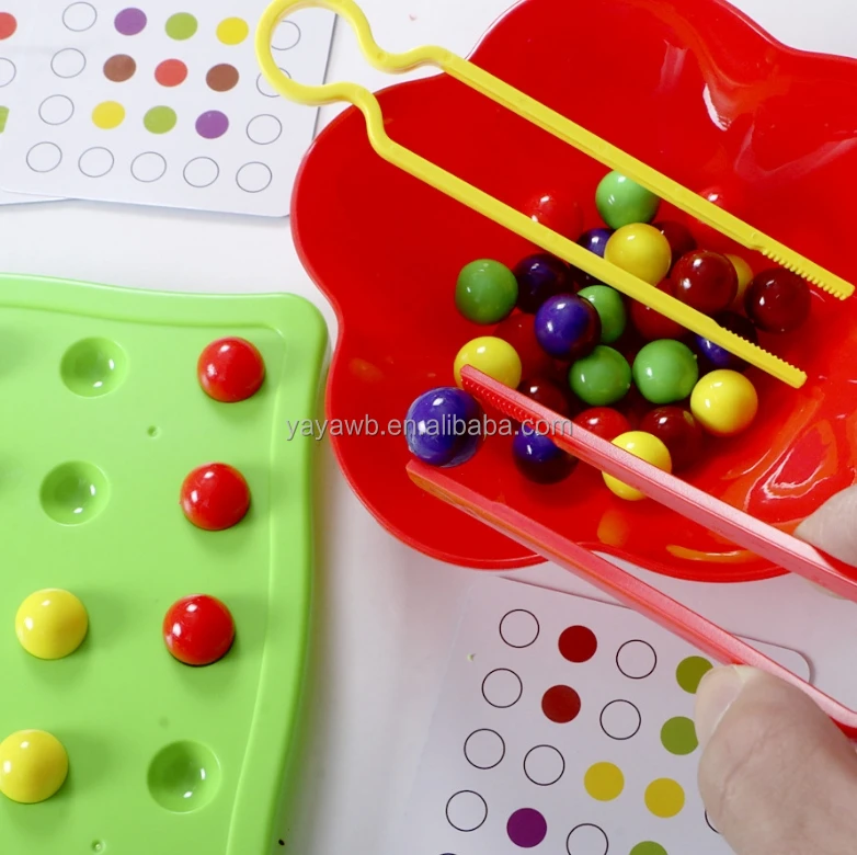 toy montessori games eco-friendly clip beads board