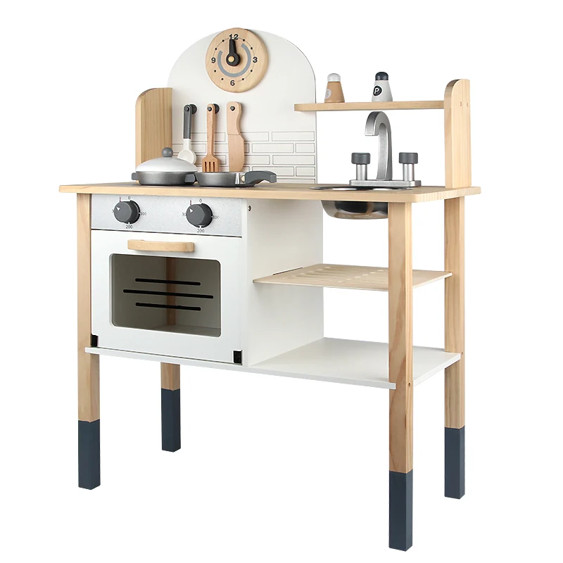 kids wooden toy children pretend role play kids wooden play set kitchen toy for toddler