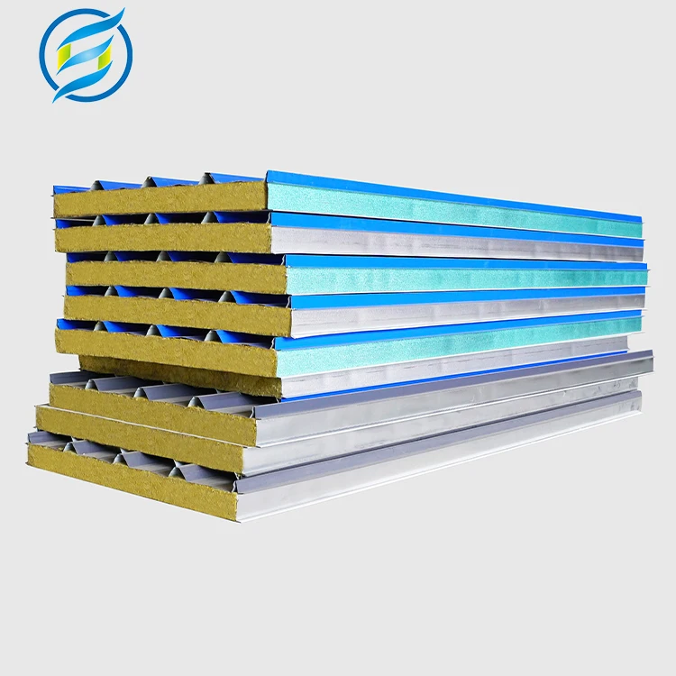 Оптовая продажа с завода, изолированная сэндвич-панель из минеральной ваты для холодильного склада, сборный дом, дом для кемпинга