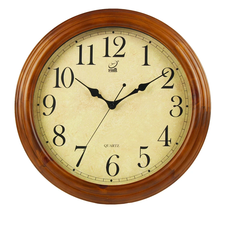 Retro antique wall clock Roman style wooden frame wall clock