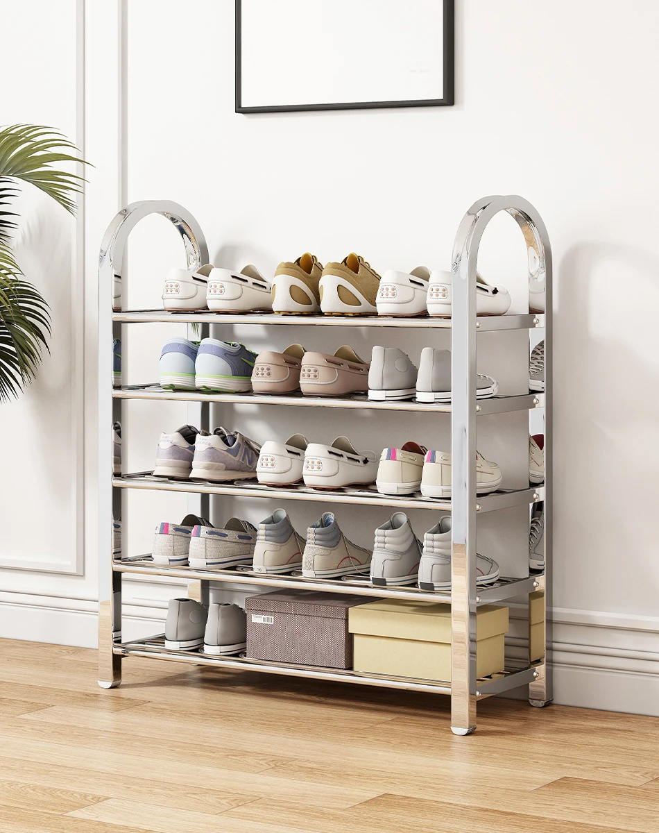 Stainless steel 3/4/5/6tier shoe rack vertical shoe racks for home shoe display rack stand shelves cabinet