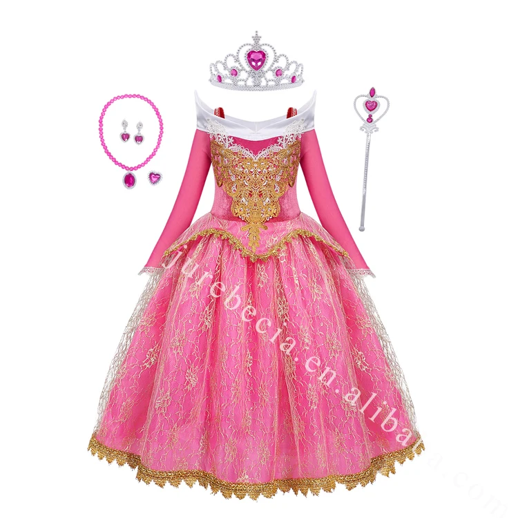 Halloween Cosplay Costume Kids Belle Aurora Sofia Autumn Fancy Birthday Clothes Baby Girl Fancy Rapunzel Princess Dress