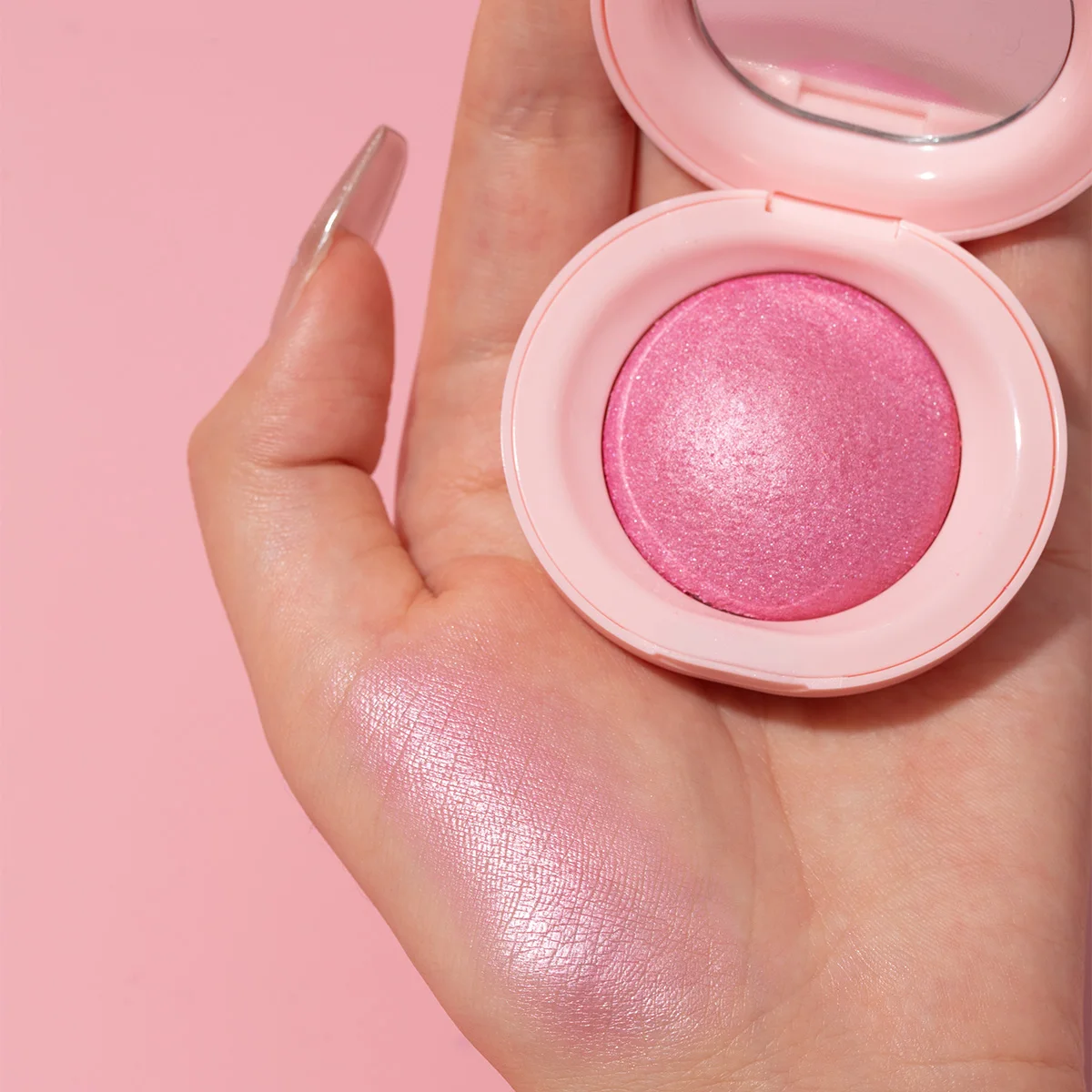High Quality Vegan Cruelty Free Shimmer Tinted Face Makeup Blush On Wholesale Bulk Lasting Natural Pigment Baked Blush