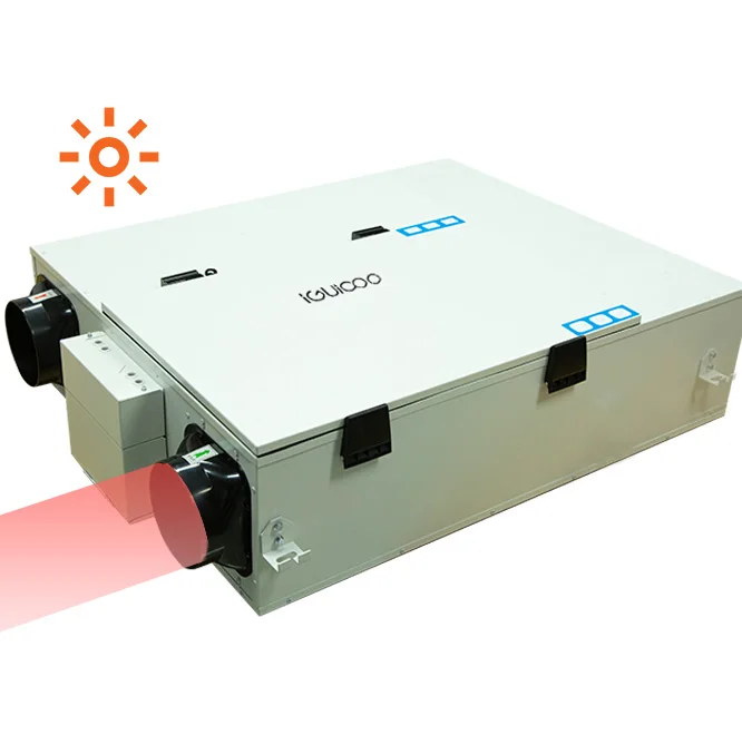 Custom Logo Ultracold Climate ERV Heat Recovery Ventilation Systems with PTC and Internal Circulation Function