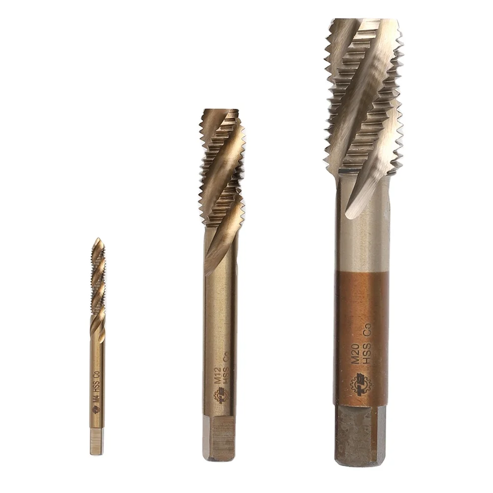 HSS M35 Spiral Flute Machine Taps Amber finished Coffee color 3 Flute