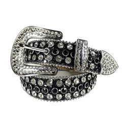 New Western Bling Bling Snake Skin Leather Rhinestone Belts Fashion Men Shiny Blue&Red Diamond Crystal Waist Belt Vendor