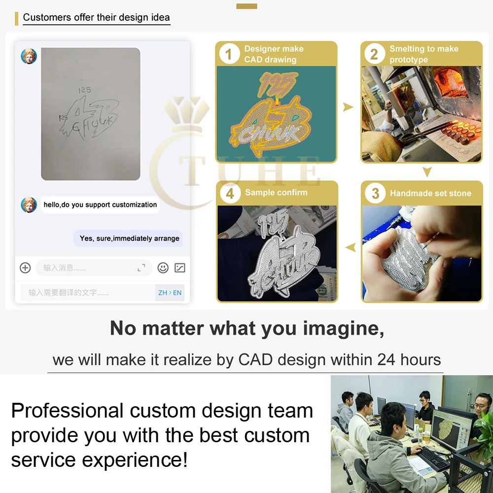 Personalized Custom Masterpiece 925 Sterling Silver VVS Moissanite Diamond Assorted Element Unique Link Chain Charm Necklace