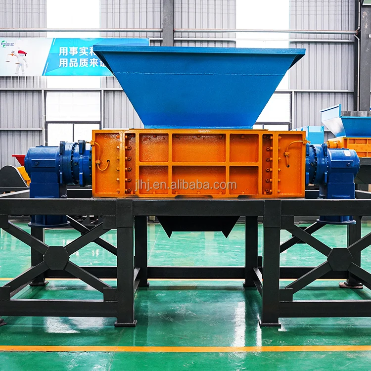 waste copper scrap stainless plastic metal car crusher machine double shaft steel shredder