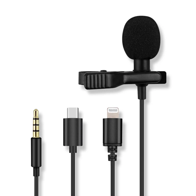 Clipper Microphone Lapel Microphones Set Lavalier Microphone For Camera