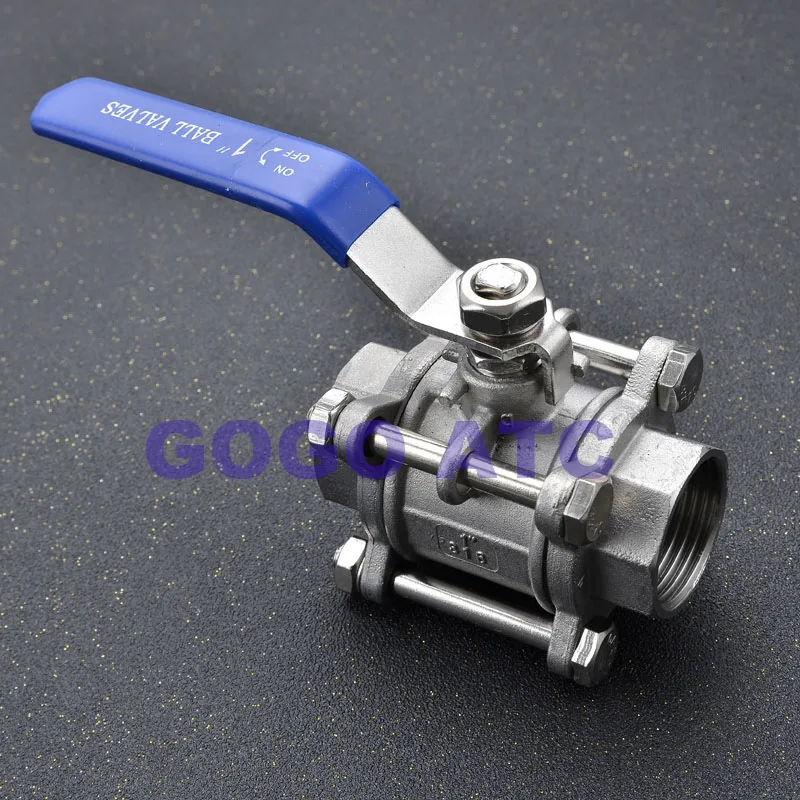 Q11F-16P Three-piece ball valve DN15-DN32 stainless steel 304/201 valve 3PC handle thread female thread welding