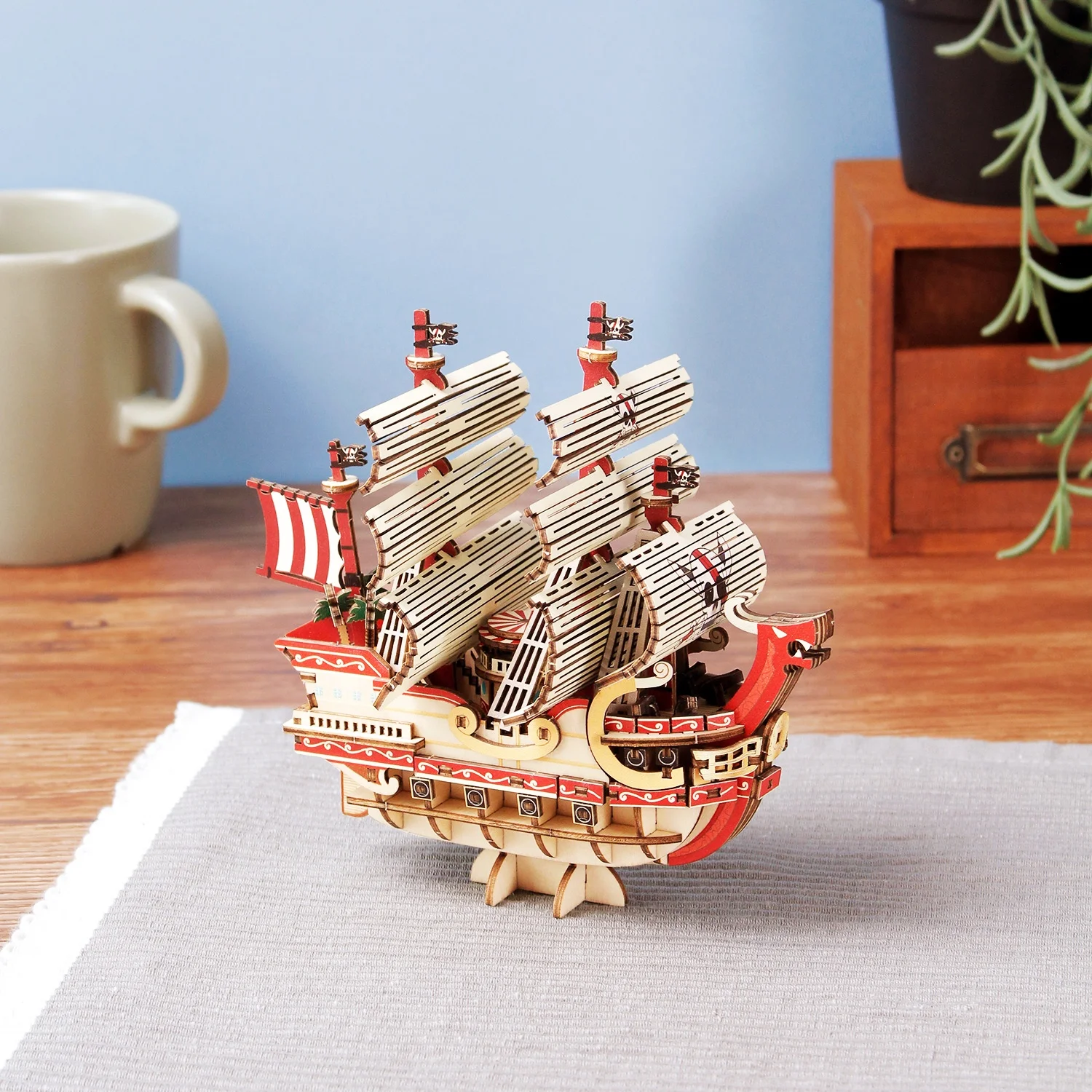 Official Licensed One Piece Red Force Wooden 3D Puzzle Craft Wood Toy Puzzle Gift Ideas