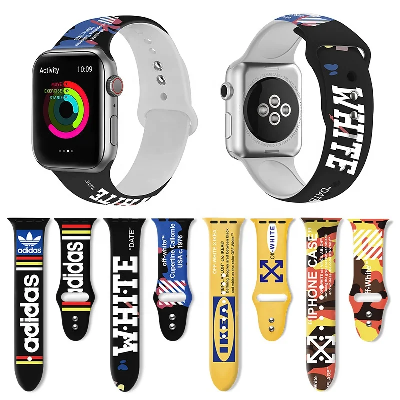 Для серии iWatch персонализированный мультяшный рисунок модный ремешок для умных часов 40/44 мм универсальный цветной браслет из