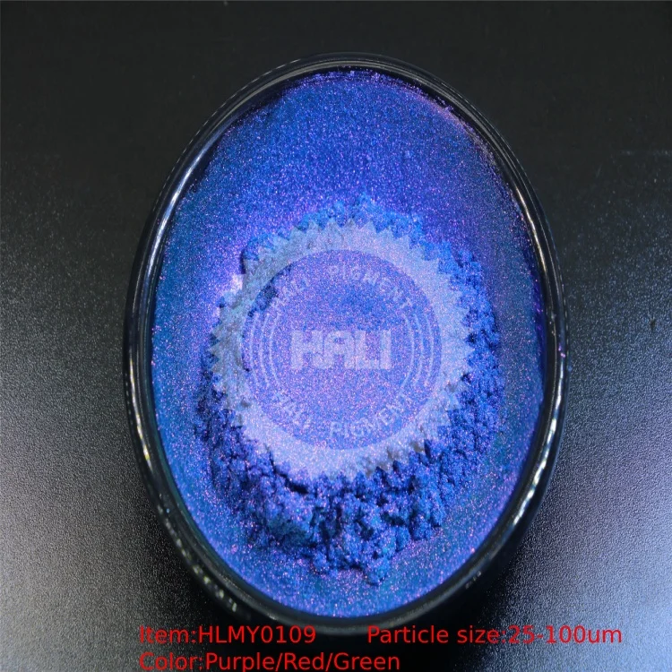 Chameleon pigment chrome pigment chameleon powder color shift mica pigment item:HLMY0109 color: green/gold/blue