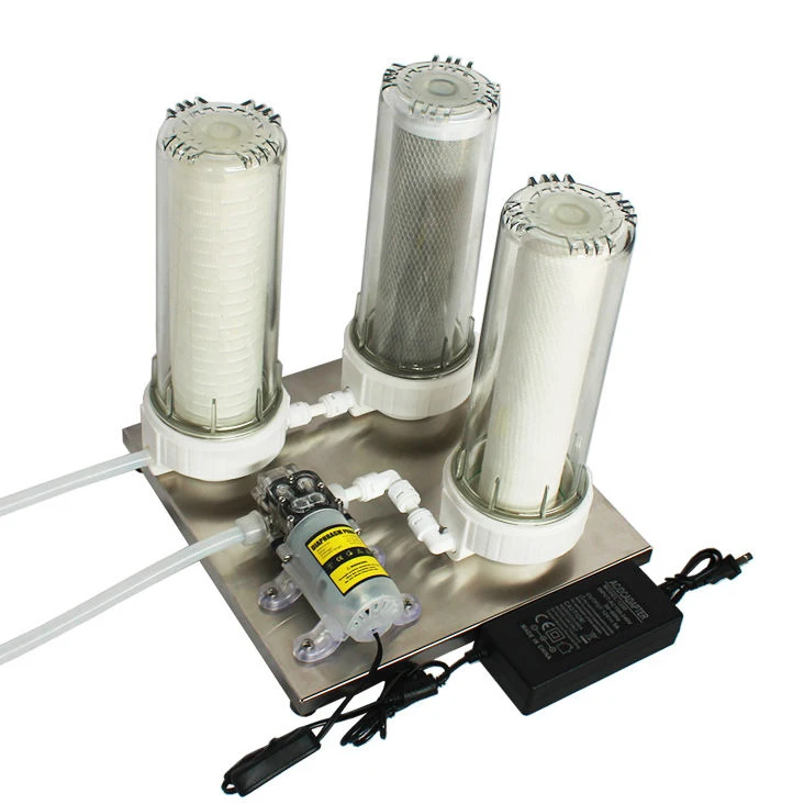 LUJIE 3-ступенчатая 10-дюймовая фильтрующая машина для органической фильтрации вина с насосом