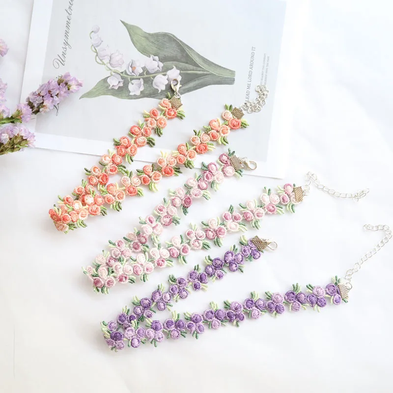 Bohemia Style fashion lace Choker Necklace Floral flower Embroidery Ladies Chokers