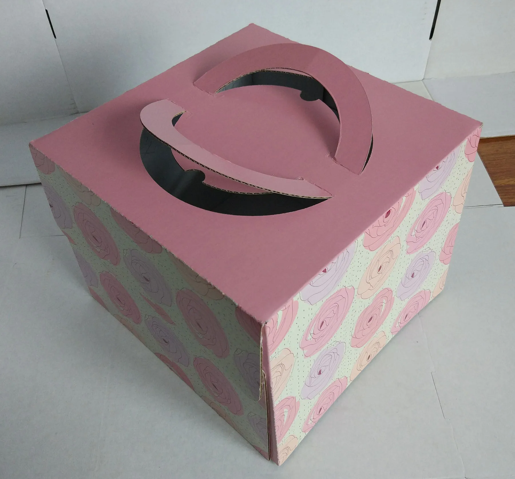 Window Cake Box Tall Packaging with Ribbon Bakery Cupcake Boxes Pie Cookies Boxes with handle