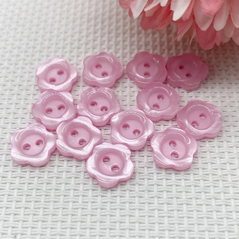 Flower Buttons Round 2-Hole Pearl Resin Buttons  for Crafting Sewing Replacement Knitting Handmade Baby and Kids Sweaters
