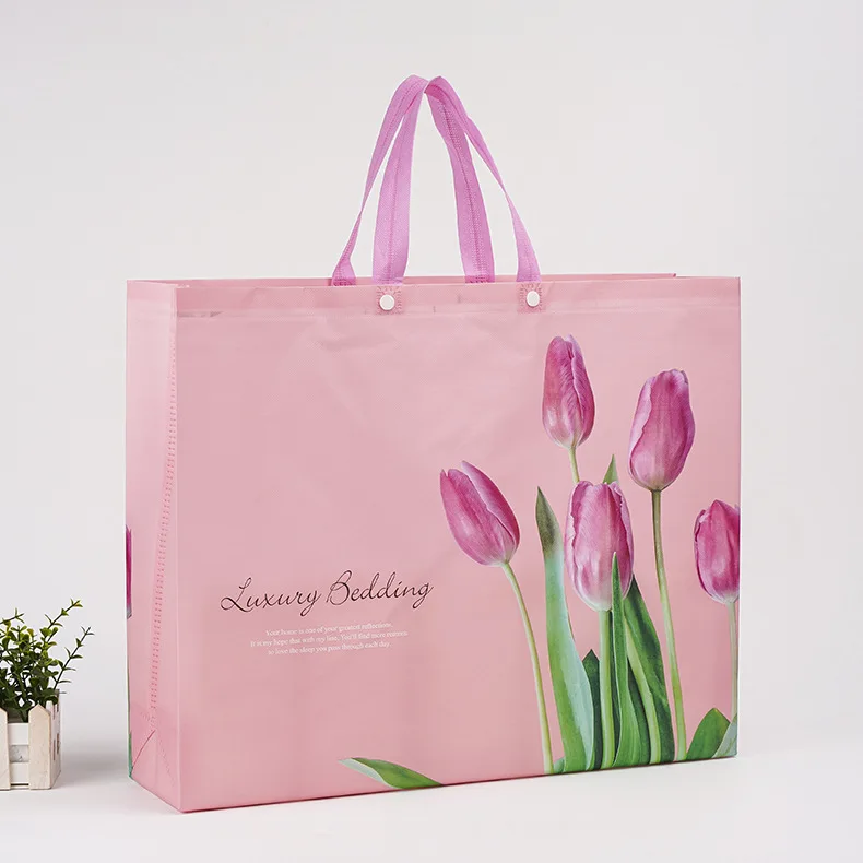 Wholesale Ins Style Fancy Shopping Gift Bag Laminated Non Woven Clothes Advertising Bag Non Woven Bags 100 Gsm