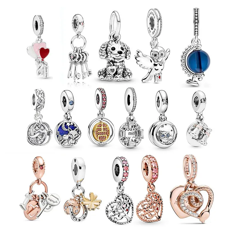 925 серебряные бусины I Love You Love Heart с позолоченным кольцом с кубического циркония Fit 925 шарма стерлингового серебра браслет ювелирных изделий