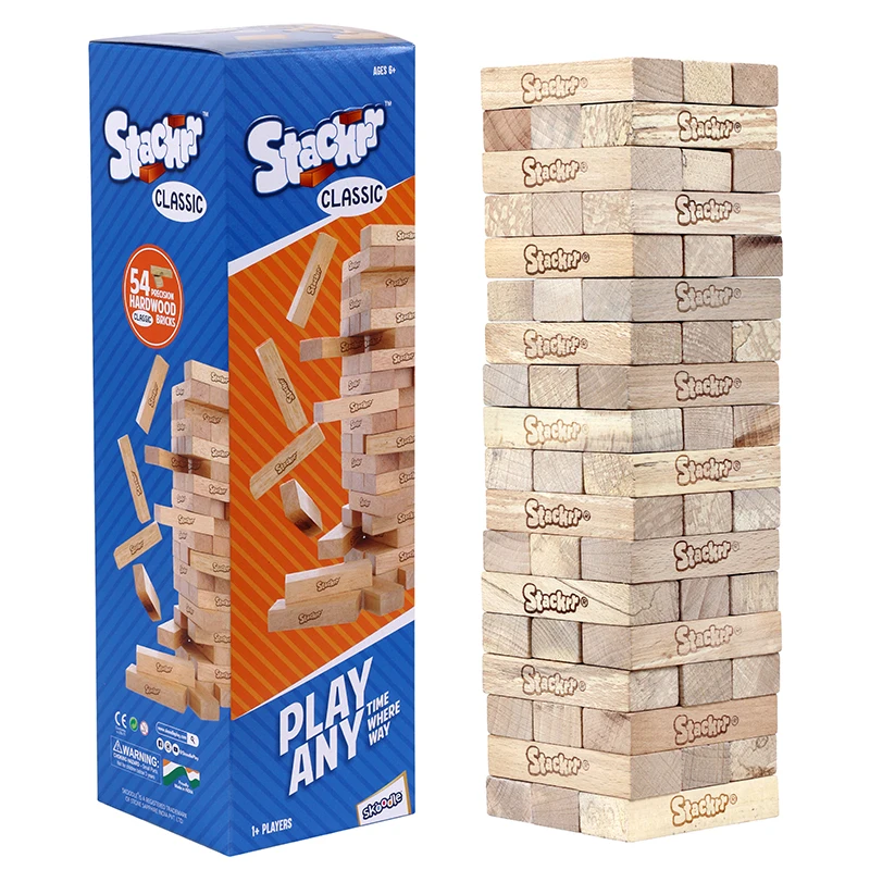 CoolToys Timber Tower Wood Block Stacking Game  Original Edition 52 Pieces
