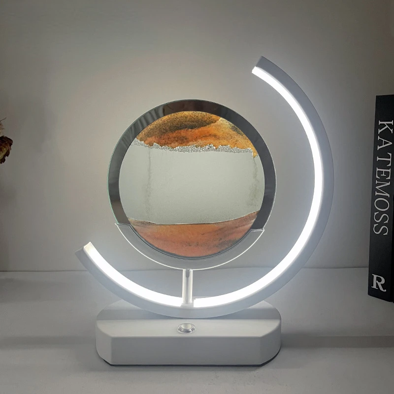 Светодиодная подсветка с подсветкой, 3D натуральный песок, движущиеся песочные часы, ночник с подвижным песком, перезаряжаемая лампа