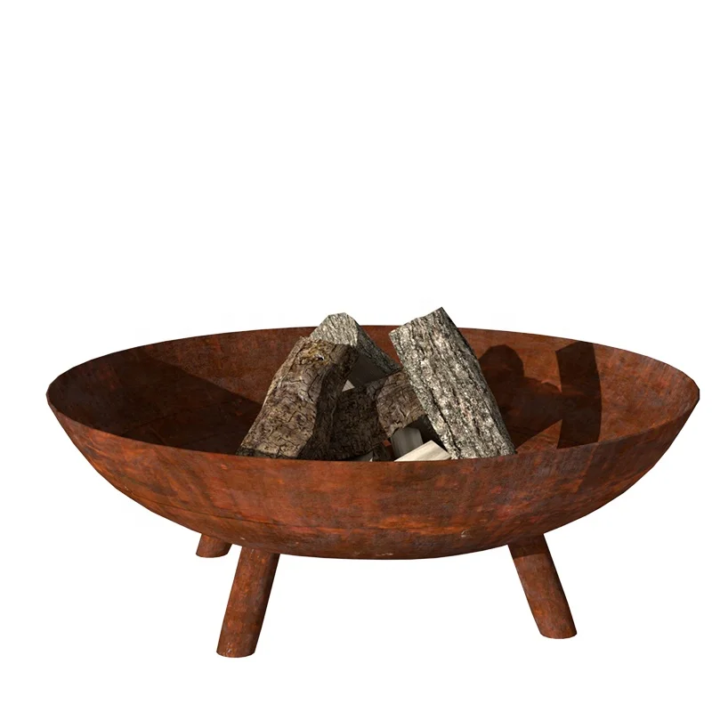 Garden Round Fire Bowl  Corten Steel Outdoor with custom logo