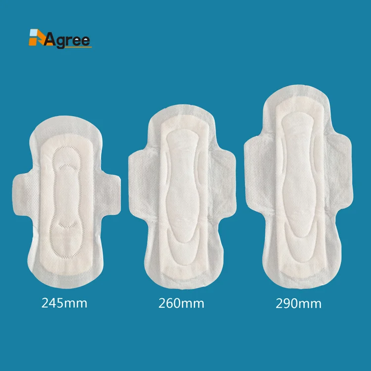 Super Absorbent 260mm Dry Surface Sanitary Pad  Breathable Women Pad