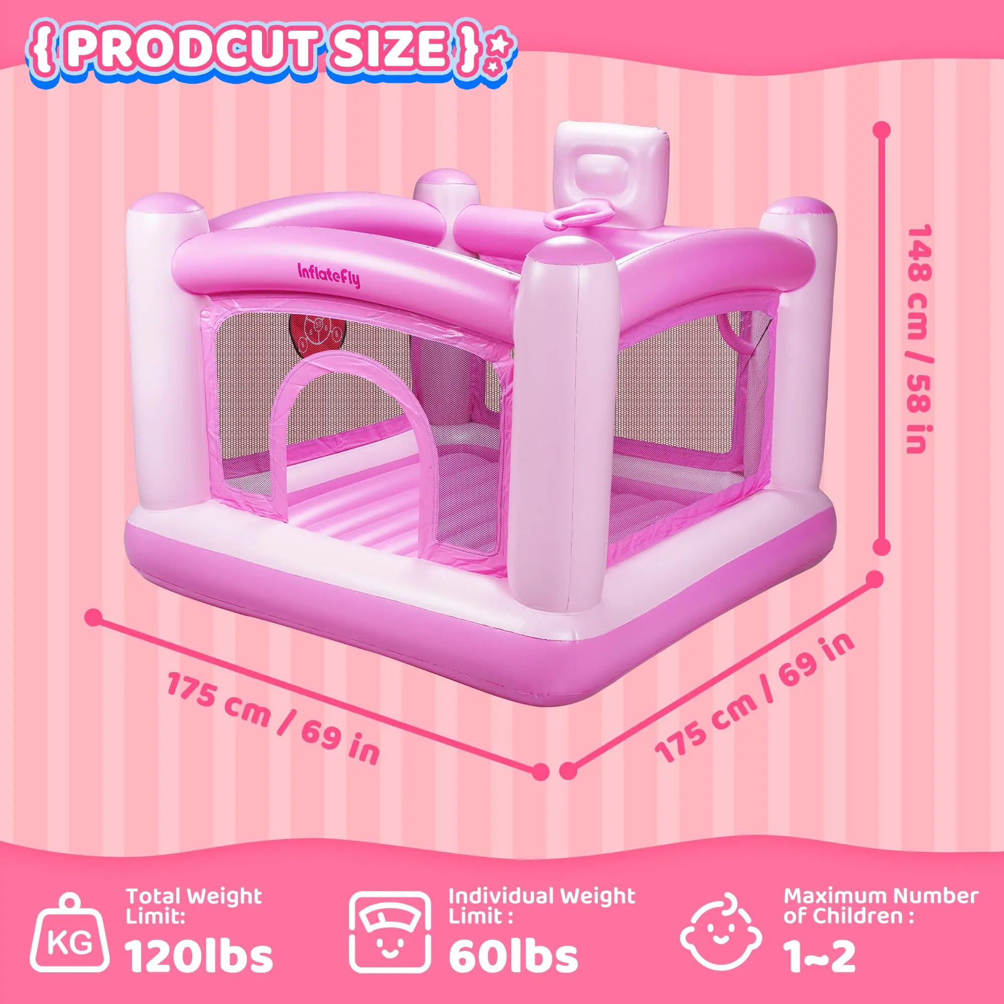 Good Quality Bouncy Castle Pink PVC Inflatable Jump House Party Small Bounce Castle Kids Bounce House
