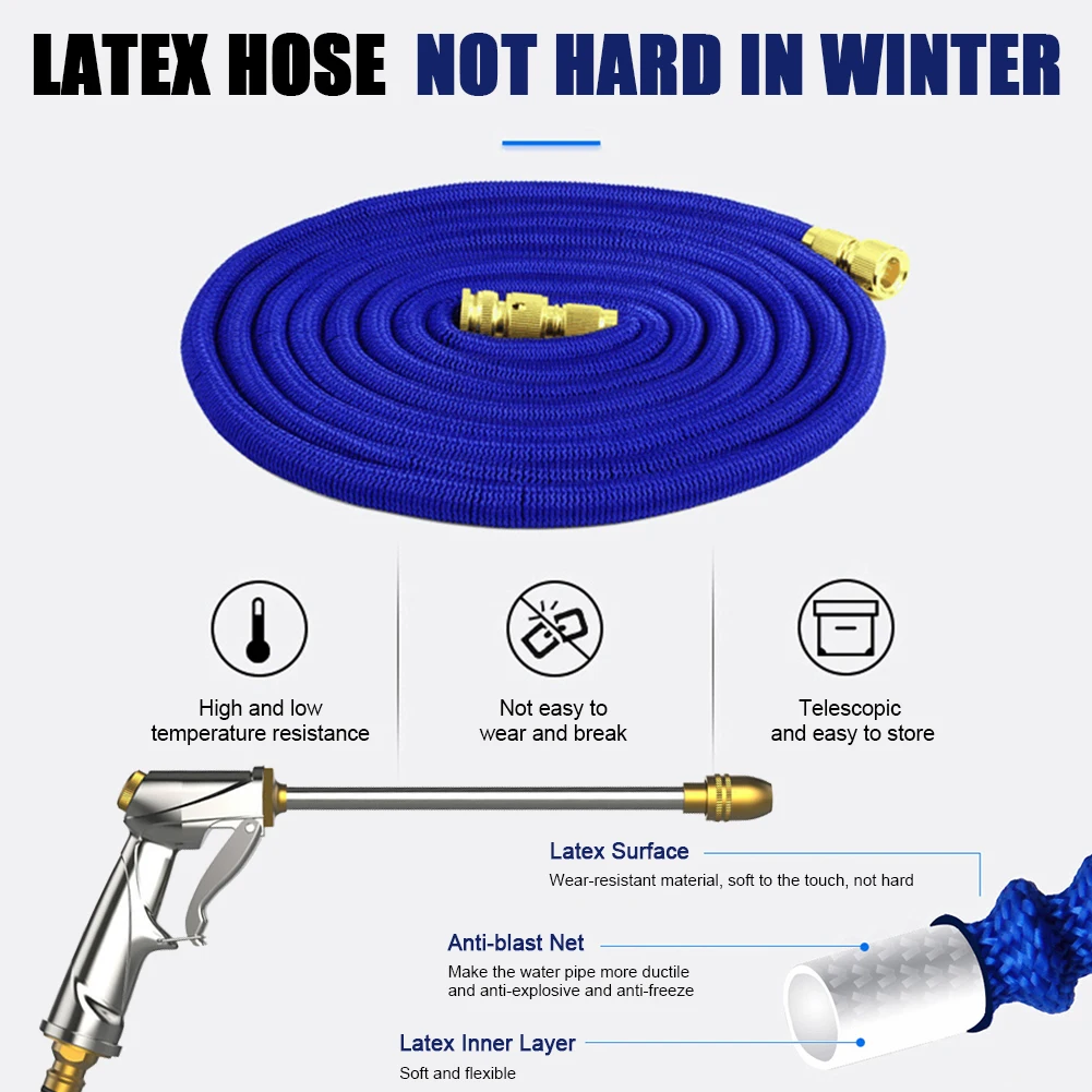 2.5/5/7.5/10M Expandable Garden Hose with Water Gun Adjustable Nozzle Flexible Pipe Hose High Pressure Sprinkler Foam Car Wash