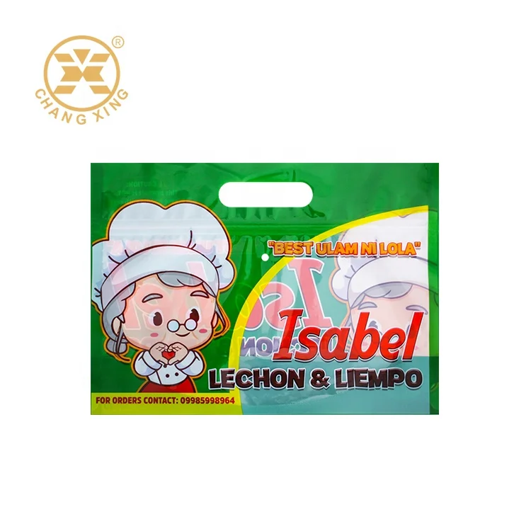 Bolsa Para Pollo Anti-Fog Stand up Pouch Resealable Roasted Chicken Packaging Bags With Handle Rotisserie Chicken Bags