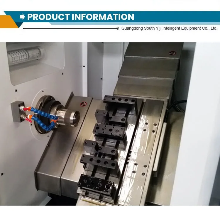 Slant rail CNC lathe TCK500, hydraulic chuck, hydraulic turret, Fanuc operating system,3spindle cnc lathe Cnc Turning Center