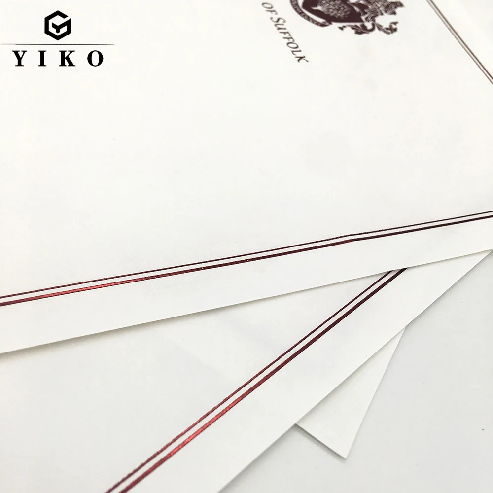 Custom Security Certificate Printing Paper Anti-Counterfeiting Certificate Of Authentication